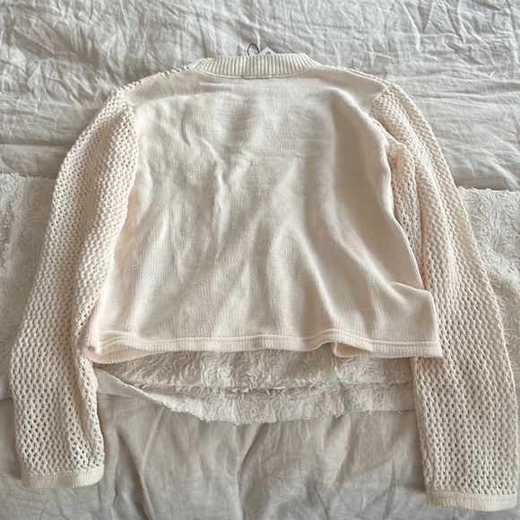 Zara perforated chenille mock neck sweater size large - Picture 3 of 3